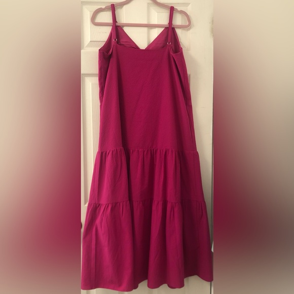 Ted Baker Luaan Button Through Deep Pink Long Dress - Picture 3 of 5